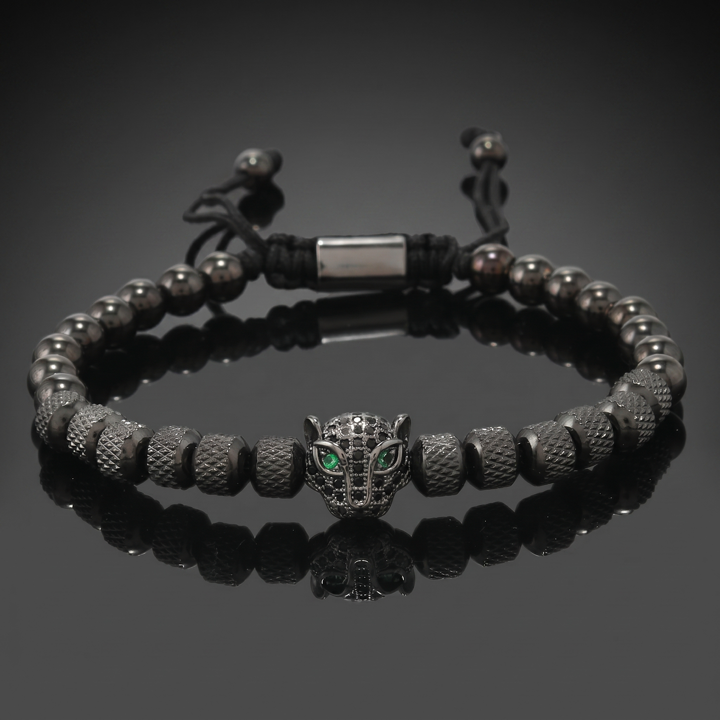 Vibranium Emerald Eyed Panther Bracelet