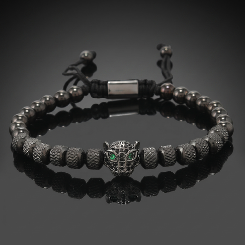 Vibranium Emerald Eyed Panther Bracelet